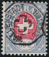 Heimat SG Wallenstadt 8-EckTelgraphn-Stempel Auf 50 Rp. Telegraphenmarke SBK#16 - Telegraafzegels