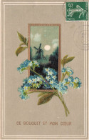 FANTAISIES - Ce Bouquet Et Mon Cœur - Carte Postale Ancienne - Autres & Non Classés