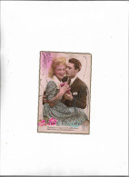 Carte Postale Ancienne 1947 Fantaisie  Avec Paillettes Couple Heure Exquise - Couples