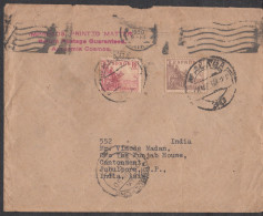 SPAIN, 1950, Cover From Spain To India,  2 Stamps Used, No 19 - Covers & Documents