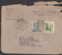 SPAIN, 1952, Cover From Spain To India,  2 Stamps Used, No 20 - Covers & Documents