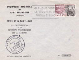 LE BUGUE --Enveloppe Souvenir N°064 -1ère Exposition-Foyer Rural-Fêtes De La St Louis-timbre--cachet Gouffre Proumeyssac - 1961-....