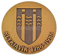 Izland 1986. "Reykjavík Városi Rangjának 200. évfordulója" Kétoldalas Bronz Emlékérem (50mm) T:UNC Iceland 1986. "Reykja - Ohne Zuordnung