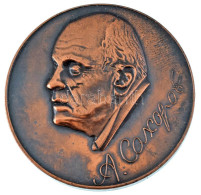 Szovjetunió 1989. "Andrej Szaharov / 1921-1989" Nobel-békedíjas Fizikus Kétoldalas Bronz Emlékérme, Műanyag Tokban (50mm - Zonder Classificatie
