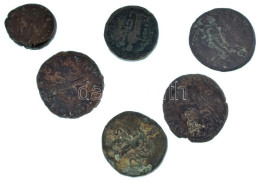 Római Birodalom 6db-os Bronz érmetétel, Közte Hadrianus T:VF-VG Roman Empire 6pcs Bronze Coin Lot, Within Hadrian C:VF-V - Unclassified