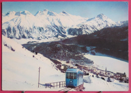 Visuel Très Peu Courant - Suisse - Saint Moritz Mit Corviglia Bahn - 1963 - Saint-Moritz