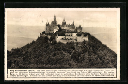 AK Burg Hohenzollern, Ansicht Mit Fernblick  - Sonstige & Ohne Zuordnung