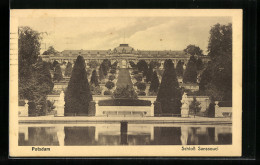 AK Potsdam, Schloss Sanssouci, Vom Wasserbecken Gesehen  - Other & Unclassified