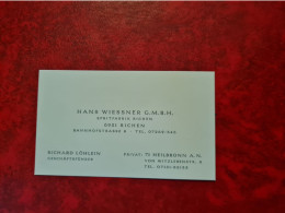 Carte De Visite HANS WIESSNER SPRITZFABRIK RICHEN HEILBRONN - Visitekaartjes