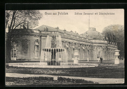 AK Potsdam, Schloss Sanssouci Mit Schalenfontaine  - Sonstige & Ohne Zuordnung