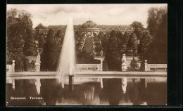 AK Potsdam, Schloss Sanssouci, Terrasse Mit Fontäne  - Altri & Non Classificati