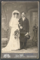 Wedding Marriage, Cabinet Photo On Cardboard Atelier Schmidt  Wien, D 16.5  X 11  Cm - Anonyme Personen