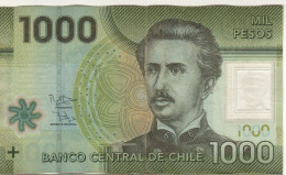 CHILE  1'000  Pesos ,   POLIMER  P161c   2012    "Ignacio Carrera Pinto + Guanacos In National Park" - Chile