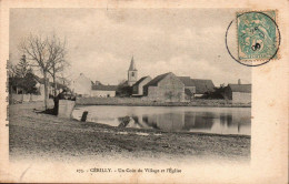 N°4030 W -cpa Cérilly -un Coin Du Village Et L'église- - Autres & Non Classés