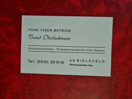 Carte De Visite FUNK TAXEN BETRIEB BERND OBERBECKMANN BIELEFELD HOCHZEITSFAHRTEN - Cartes De Visite