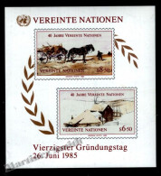 Nations Unies / United Nations Viena 1985 Yvert BF 2, 40th Anniversary, Horse & Winter Farm - Miniature Sheet - MNH - Sonstige & Ohne Zuordnung