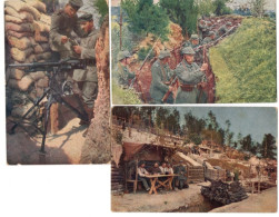 Vie Tranchées Allemandes  3 Cartes Allemandes - War 1914-18