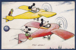 CPA Disney Walt Mickey Position Humaine écrite Aviation WSSB 4376 - Other & Unclassified