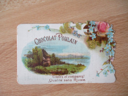 CHOCOLAT POULAIN  DENTELE FLEURS ROSE PAYSAGE CHAMPETRE - Poulain