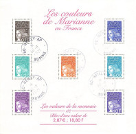 FRANCE 2001 BLOC BF 41 LES COULEURS DE MARIANNE EN FRANCS OBLITERE (note) - Used