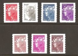 2011 - Série Autoadhésifs  N° 590 à 596  MARIANNE DE BEAUJARD 7 Valeurs NEUFS** LUXE MNH - Unused Stamps