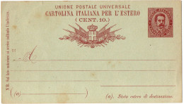 1,114 ITALY, TURIN, CARTOLINA ITALIANA PER L' ESTERO, 10 CENTS, POSTAL STATIONERY - Postwaardestukken