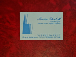 Carte De Visite STRASBOURG OSTWALD MARTINE TCHOUBOFF GUIDE INTERPRETE - Cartes De Visite