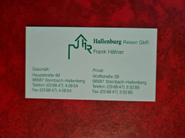 Carte De Visite HALLENBURG REISEN FRANK HAFNER STEINBACH HALLENBERG - Visitekaartjes