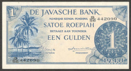 Netherlands Indies 1 Gulden P-98 1948 UNC- - Indonesien