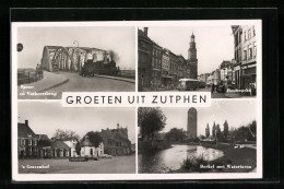 AK Zutphen, `s Gravenhof, Houtmarkt, Berkel Met Watertoren  - Zutphen