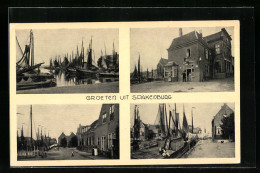 AK Spakenburg, Kutter Im Hafen, Strassenpartie Am Hafen, Gebäude  - Spakenburg