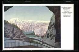 AK Dachstein-Rieseneishöhle, Blick Vom Höhlenportal Auf Den Hallstättersee  - Altri & Non Classificati
