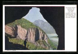 AK Obertraun, Dachstein-Rieseneishöhle, Ausblick Aus Dem Höhlenportal Auf Den Mittagskogel Und Den Plassen  - Altri & Non Classificati
