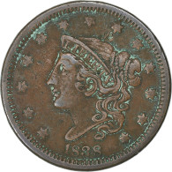 États-Unis, Cent, Coronet Head, 1838, Philadelphie, Cuivre, TTB, KM:45.2 - 1816-1839: Coronet Head (Testa Coronata