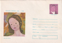 A24791 - Nicolae Tonitza "Head Of A Girl" Painting Postal Stationery Romania 1940 - Impressionisme