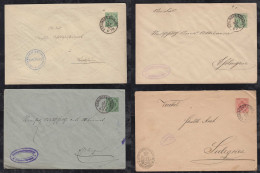 Württemberg 1894-97 4 Verschiedene Dienst Ganzsache Umschlag - Enteros Postales