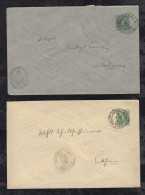 Württemberg 1895 2x Dienst Ganzsache Umschlag DU6a+b Esslingen Bahnhof - Postal  Stationery