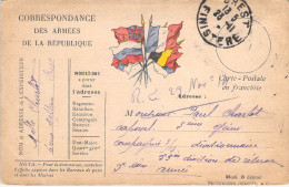 27121 "  CORRESPONDANCE DES ARMÉES DE LA RÉPUBLIQUE-CORRISPONDENZA IN FRANCHIGIA " -CART. POST. SPED. - War 1914-18