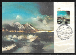 89-Y&T 84  AAT Sur Carte MAXI FDC Illustration Sir Sidney Nolan " Antarctica " Du 14 Juin 1989. - Cartas & Documentos