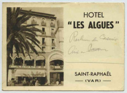 Double Carte Publicitaire Saint Raphael, Hôtel Les Algues - Saint-Raphaël