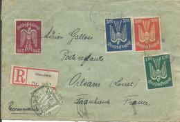 ALLEMAGNE LETTRE RECOMMANDEE TAXEE 11M STERNBERG POUR ORLEANS ( LOIRET ) DE 1922 + VIGNETTE & CENSURE   LETTRE COVER - Brieven En Documenten