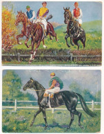 ** 2 Db RÉGI Lóverseny Motívum Képeslap / 2 Pre-1945 Horse Race Motive Postcards S: Donadini Jr. - Unclassified