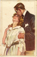 * T2/T3 Italian Lady Art Postcard, Romantic Couple. 714-4. (fl) - Unclassified