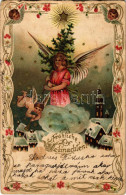 * T3 Fröhliche Weihnachten / Boldog Karácsonyi ünnepeket! Dombornyomott / Christmas Greeting. Embossed Litho (EK) - Non Classificati