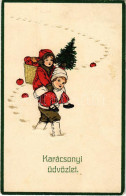 T2/T3 1912 Karácsonyi üdvözlet / Christmas Greeting Art Postcard With Children And Apples. Emb. Litho (EK) - Non Classés