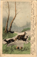 T3/T4 1905 Hunting Dog And Deer (fa) - Non Classés