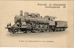 ** T2/T3 Potyondy: Az államvasutak Mozdonyparkja III 5. ábra: Az államvasutak I.1. Oszt. Mozdonya / Hungarian State Rail - Non Classificati