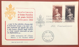 VATICAN - FDC - 1963 - Balzan Prize For Peace To John XXIII - FDC