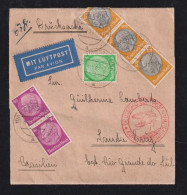 Deutsches Reich 1937 CONDOR Airmail Wrapper Printed Matter 67g 385Pf Rate IDAR OBERSTEIN X SANTA CRUZ Brasilien - Covers & Documents