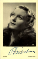 CPA Schauspielerin Olga Tschechowa, Portrait, Pelzkragen, Ross A 3223/2, Autogramm - Attori